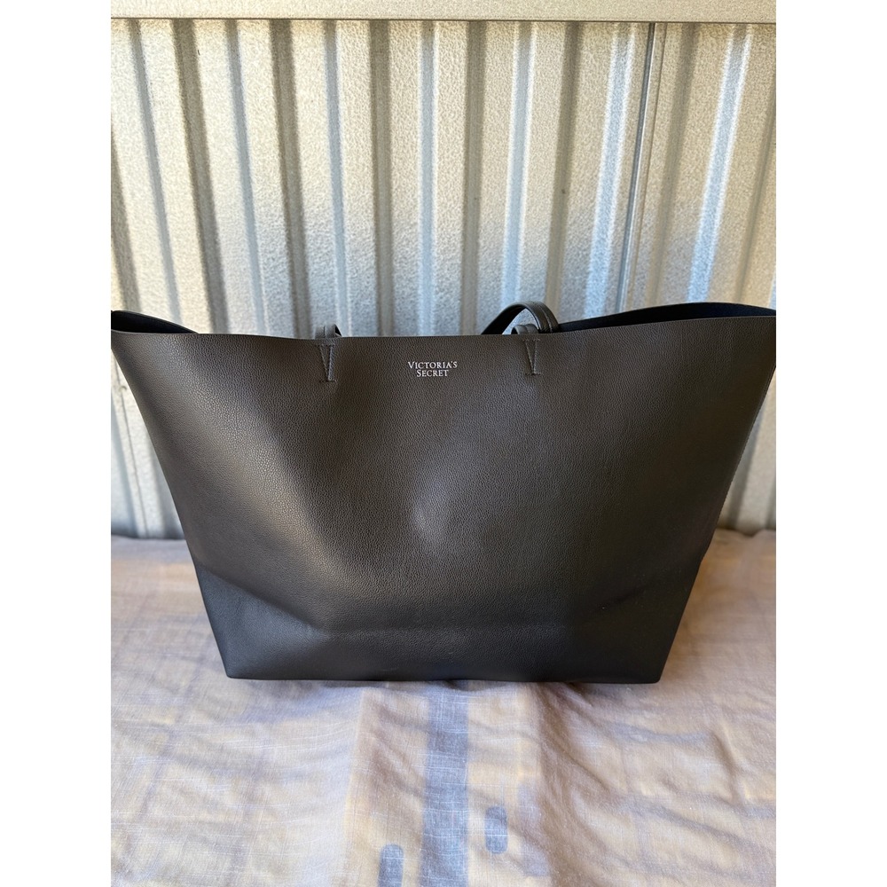 Victoria's Secret Black Tote‎ Bag Large Carryall Shopper Travel Work